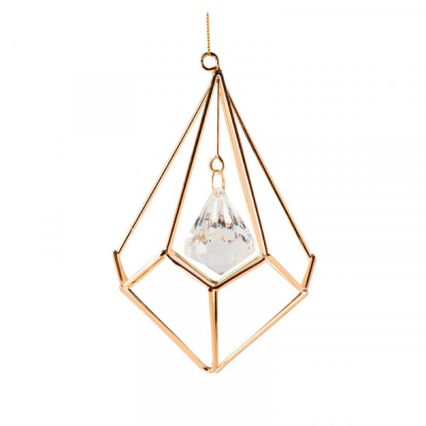 Украшение новогоднее Пирамида 9*9*13 см, метал./полипропилен., золотистый