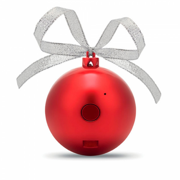 Шар-колонка елочный новогодний 1.0 Jingle Ball 7 см, пласт., 3 Вт, USB, Bluetooth, красный
