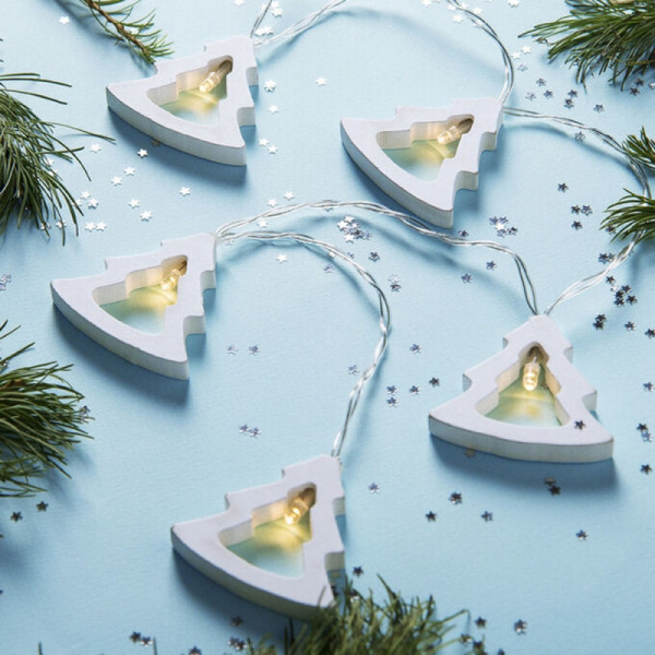 Гирлянда электрич. LED Нить с насадками Елка белая 1,5 м, ПВХ, 3V, 10 LED, 2*AA не в компл., тепл. белый Гирлянда электрич. LED Нить с насадками Елка белая 1,5 м, ПВХ, 3V, 10 LED, 2*AA не в компл., тепл. белый