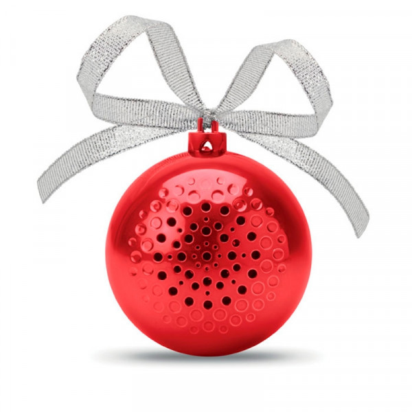 Шар-колонка елочный новогодний 1.0 Jingle Ball 7 см, пласт., 3 Вт, USB, Bluetooth, красный