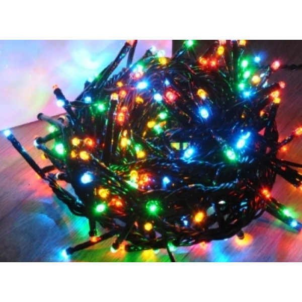 Гирлянда электрич. LED Твинкл Лайт 10 м, ПВХ, 220V, 80 LED, 8 реж. динам., мультиколор, т.-зеленый Гирлянда электрич. LED Твинкл Лайт 10 м, ПВХ, 220V, 80 LED, 8 реж. динам., мультиколор, т.-зеленый