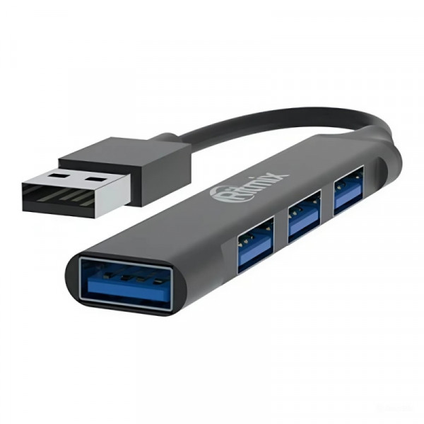 комп. хаб Hub Ritmix CR-4400_METAL 4 in 1, USB2.0, USB3.0 0.10m Black 