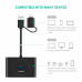 комп. USB HUB UGREEN USB 3.0 + USB-C Port, Hub 1 m CR113 Black 40850