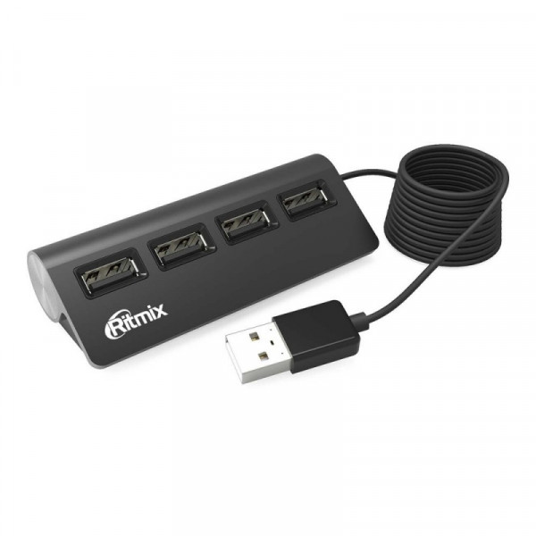 комп. хаб Hub Ritmix CR-2400-BLACK 4 in 1,USB2.0 0.10m Black 