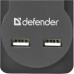 Сетевой фильтр 1,8м Defender DFS 751 <5 розеток + 2xUSB> черный    