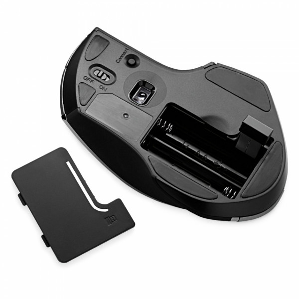 комп. мышь Verbatim Deluxe 49041 беспровод., оптич., USB, серо-черная, 800-1600 dpi, 8-кнопочная