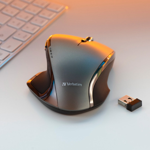 комп. мышь Verbatim Deluxe 49041 беспровод., оптич., USB, серо-черная, 800-1600 dpi, 8-кнопочная