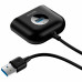 комп. хаб Hub Baseus Square Round 4 in 1 USB HUB Adapter USB3.0 TO USB3.0*1+USB2.0*3 1m Black CAHUB-AY01