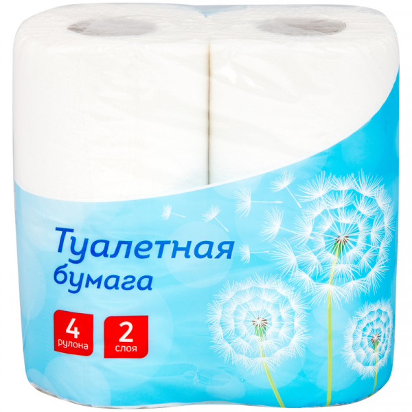 Бумага туалетная OfficeClean, двухслойная, 4 рул./уп.