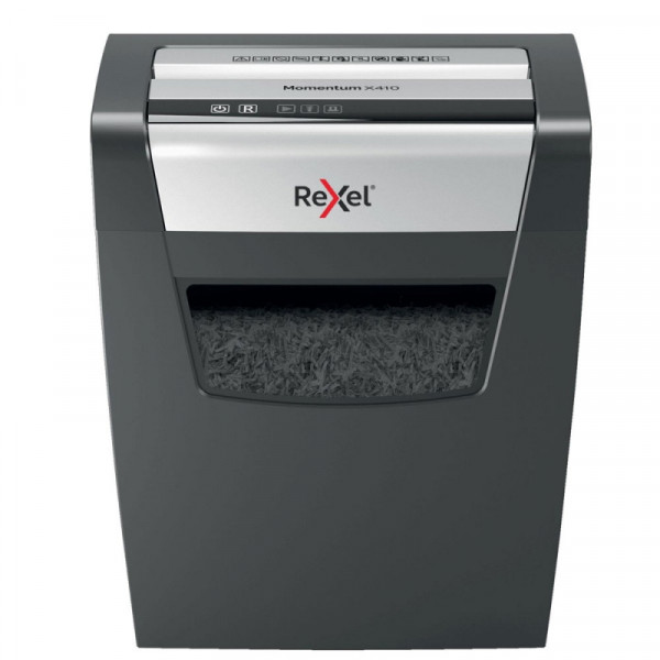 Уничтожитель Rexel Momentum X410 P-4, 4*28мм, до 10 листов, 23 литра