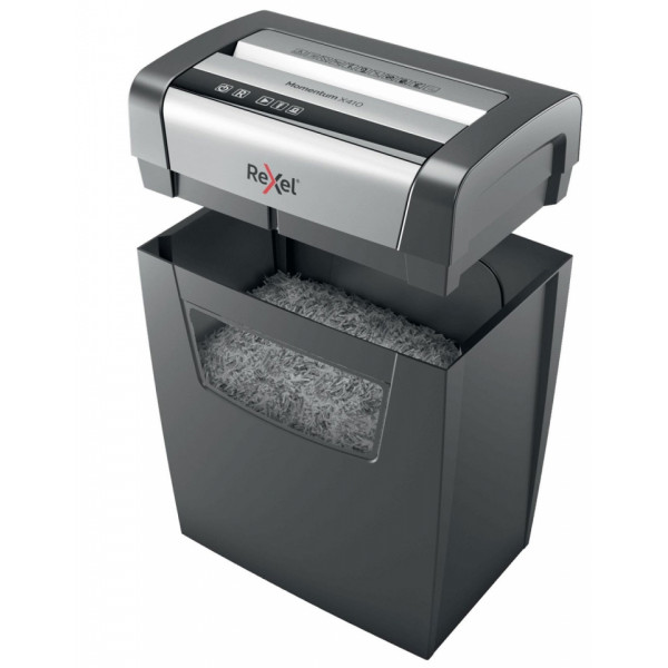 Уничтожитель Rexel Momentum X410 P-4, 4*28мм, до 10 листов, 23 литра