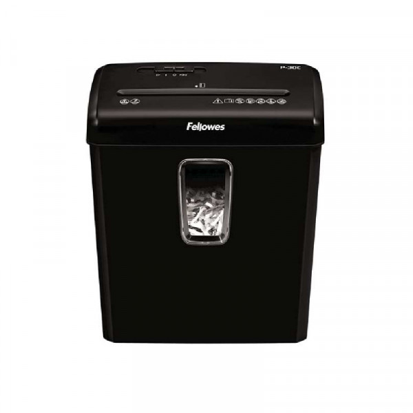 Уничтожитель Fellowes® PowerShred® P-30C, DIN P-4, 4х34мм, 5лст., 15лтр.,уничт.: скобы,скр., пл.карты,