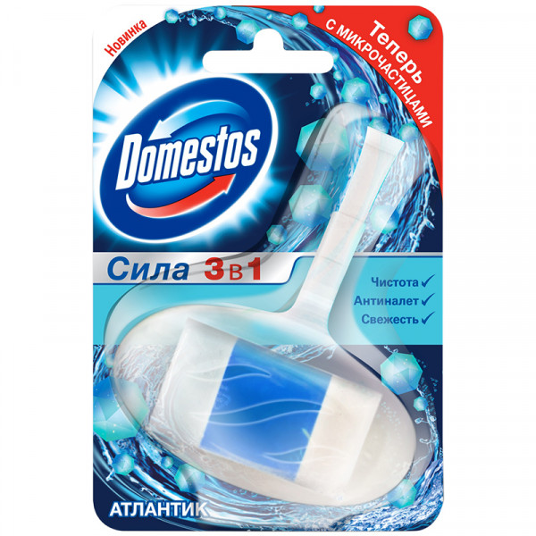 Подвесной блок для унитаза Domestos 3 в 1 Атлантик 40г.