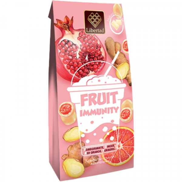 Конфеты жевательные Libertad. Fruit Immunty 75 г., в белом шоколаде Конфеты жевательные Libertad. Fruit Immunty 75 г., в белом шоколаде