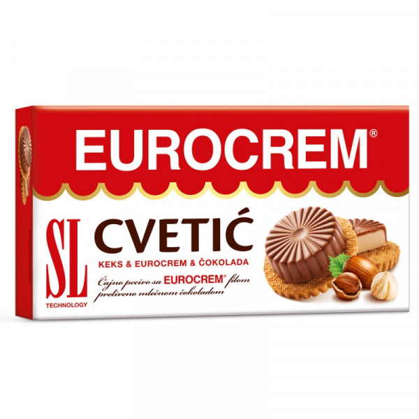 Печенье Eurocrem. Сvetić 140 г., с молочным кремом и молочным шоколадом