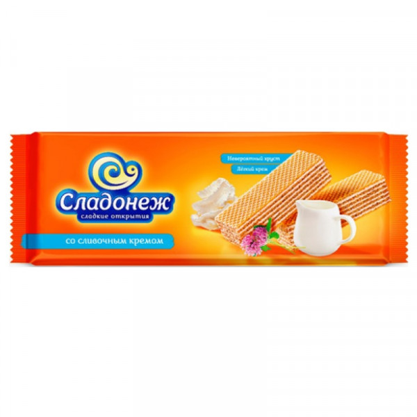 Вафли Сладонеж 270 г., со сливочным кремом