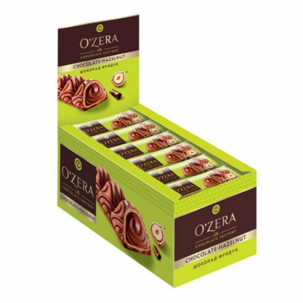 Вафельный батончик O`Zera Chocolate Hazelnut 23 гр., с ореховой начинкой