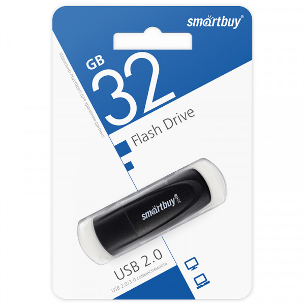 Память Smart Buy Scout 32GB, USB 2.0 Flash Drive, черный SB032GB2SCK