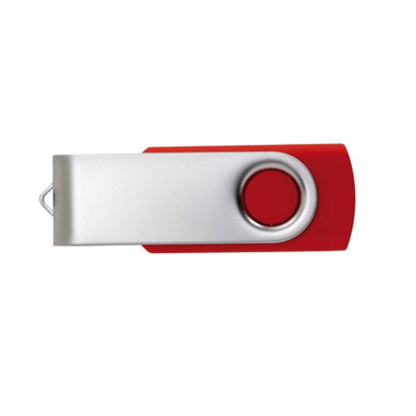 Карта памяти USB Flash 2.0 4 Gb Twister/MO1001a-05 пласт./метал., упак., красный/серебристый