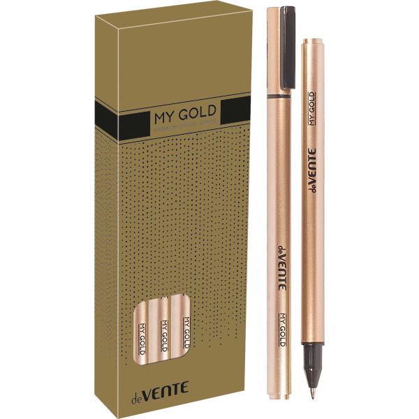 Ручка шариковая deVENTE. My Gold d0,7 мм, синие чернила на масляной основе, золотистый корпус, 5073733