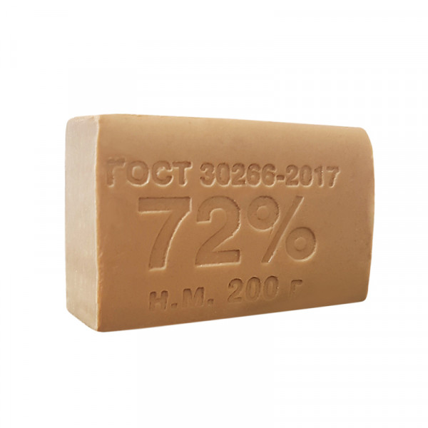 Мыло хозяйственное твердое 72 ММЗ, без обертки, 200гр.
