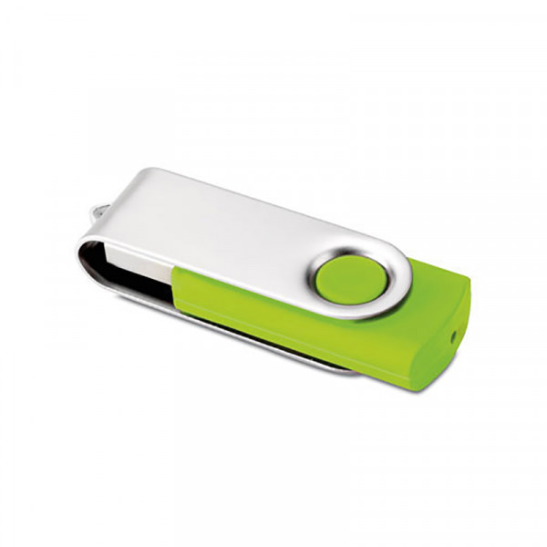 Карта памяти USB Flash 2.0 4 Gb Twister/MO1001a-48 пласт./метал., упак., лаймовый/серебристый