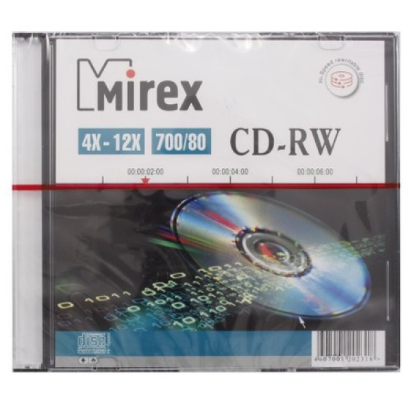 Диск CD-RW Mirex 700 Мб 4-12x Slim case UL121002A8S