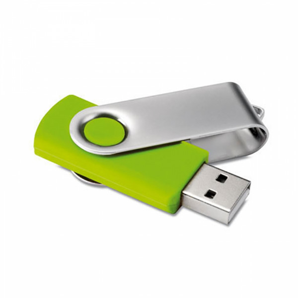 Карта памяти USB Flash 2.0 4 Gb Twister/MO1001a-48 пласт./метал., упак., лаймовый/серебристый