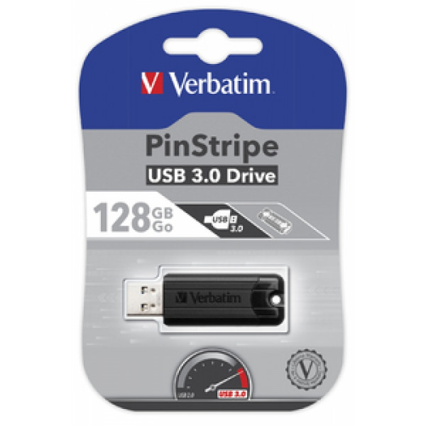 Карта памяти USB Flash 3.2 128 Gb PinStripe Store 'n' Go пластик, черный