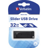 Карта памяти USB Flash 2.0 32 Gb Slider пластик, черный