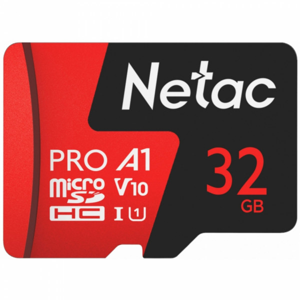 Карта памяти MicroSDHC V10/U1/C10 32 Gb P500 Extreme Pro с адаптером, Netac