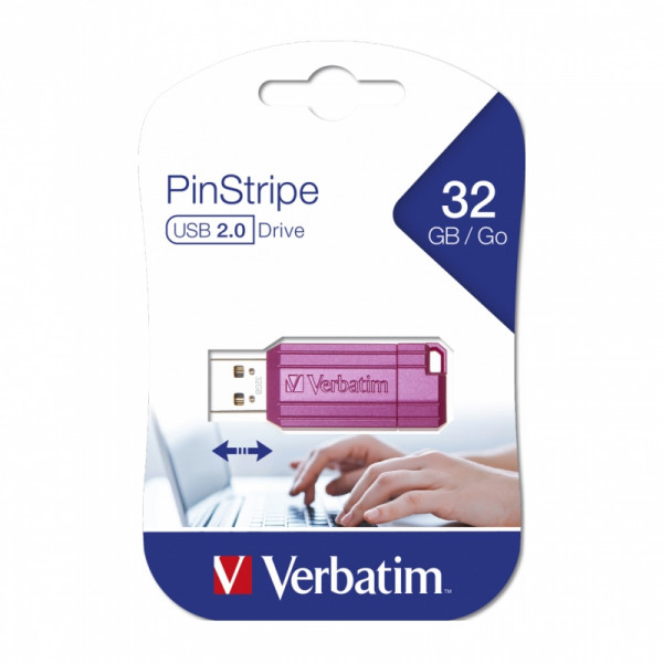 Карта памяти USB Flash 2.0 32 Gb PinStripe пласт., черный