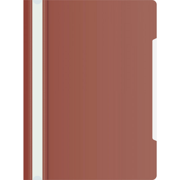 Папка-скоросшиватель Бюрократ -PS20BROWN A4 прозрач.верх.лист пластик коричневый 0.12/0.16