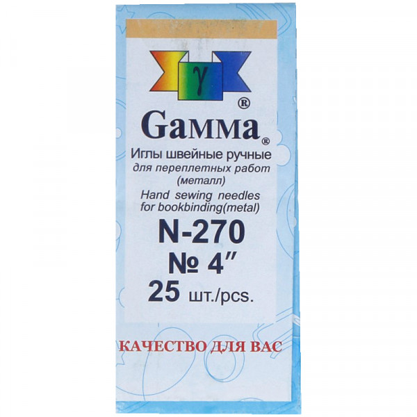 Иглы для шитья ручные Gamma N-270, 10см, 25шт. в конверте 3140510762