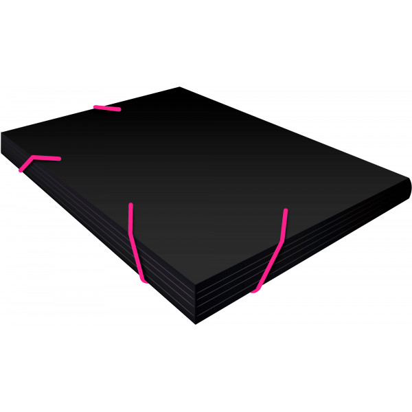 Папка на резинке Бюрократ Black Opal BL510/1 A4 пластик кор.30мм 0.5мм черный