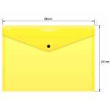 Конверт на кнопке Бюрократ Double Neon DNEPK803A4YEL A4 гориз. пластик 0.18мм желтый