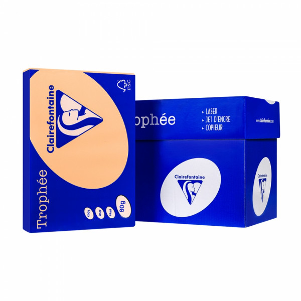 Бумага цветная A4, 80г/м, 500 л. Trophee ярк.-желтый