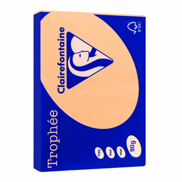Бумага цветная A4, 80г/м, 500 л. Trophee ярк.-желтый