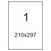 Этикетка самокл. А4/1, 100л., р.210*297мм, белая