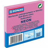 Бумага д/з на кл. осн. 76*76 мм Donau Neon 100 л., розовый неон