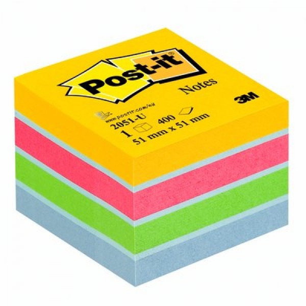 Бумага д/з на кл. осн. 51*51 мм Post-it Classic. Мармелад 4 цвета, 400 л.