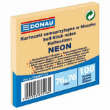 Бумага д/з на кл. осн. 76*76 мм Donau Neon 100 л., оранжевый неон