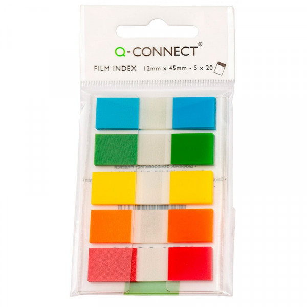 Закладки пласт. Q-Connect 12*45 мм, 5 цв.*25 шт., ассорти