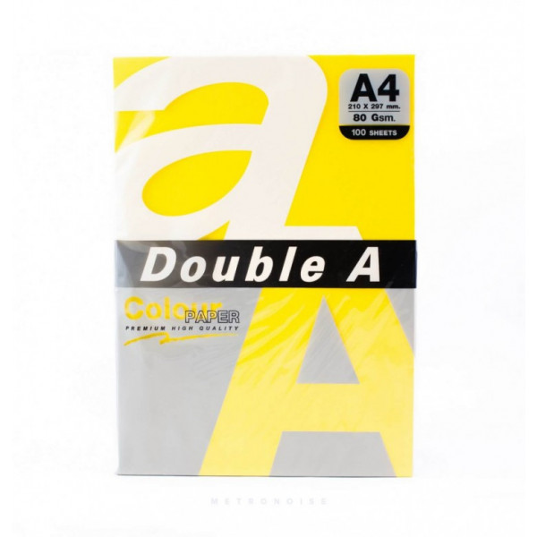 Бумага цветная DOUBLE A, А4, 80 г/м, ярко-желтый Lemon, 500 листов