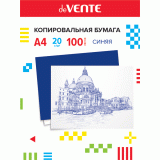 Копировальная бумага deVENTE A4 100 л в картонной папке, синяя, 2041302
