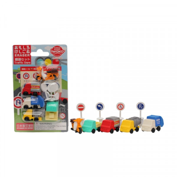 Ластик IWAKO Traffic Signs 9 шт., фигурные, ассорти, блистер