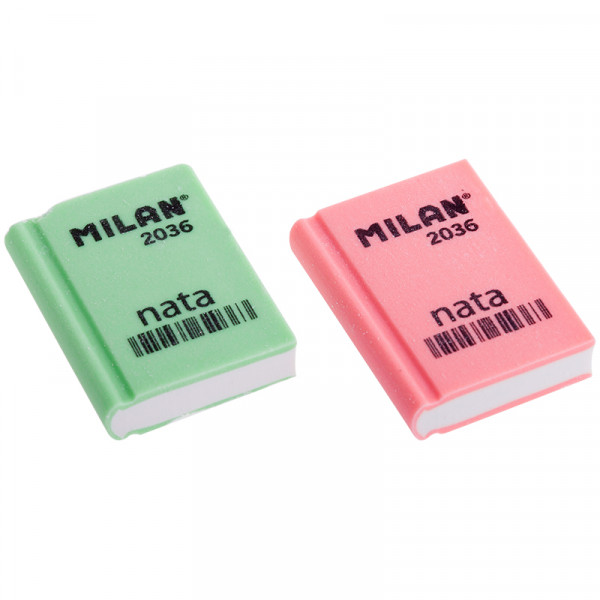 Ластик Milan Nata 2036, прямоугольный, пластик, 39х29х9мм CPM2036