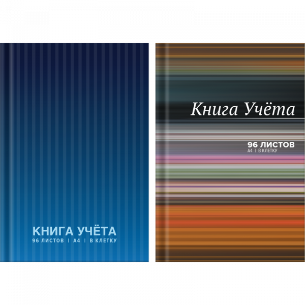 Книга учета deVENTE A4 96 л в клетку, офсет, 92 белизна, твердая обложка 7БЦ, глянцевая ламинация, ассорти, 2056459