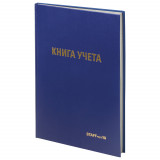 Книга учета 96л, клетка, твердая, бумвинил, типограф. блок, А4 200х290мм, STAFF, 130214