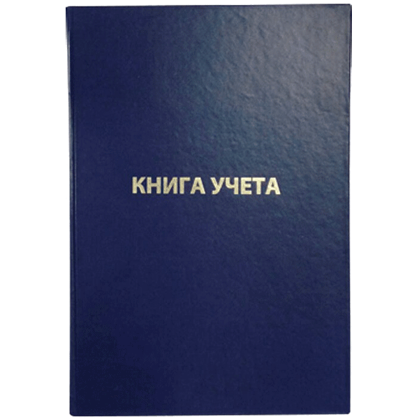 Книга учета A4, 192 л в клетку, офсет 55-60 г/м, 90 белизна, твердая обложка бумвинил + тиснение фольгой/27739, 2056101